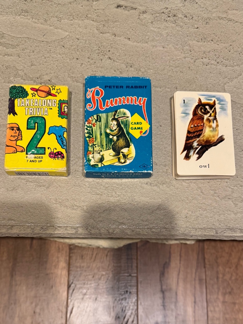 3 Vintage Complete Decks of Cards -Peter Rabbit Rummy, Trivia & Animal Game
